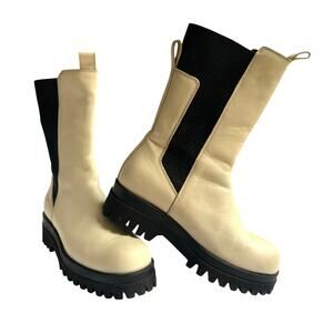 COS Cream Leather Chunky Chelsea Boots EUR 36 US 5.5 Women’s